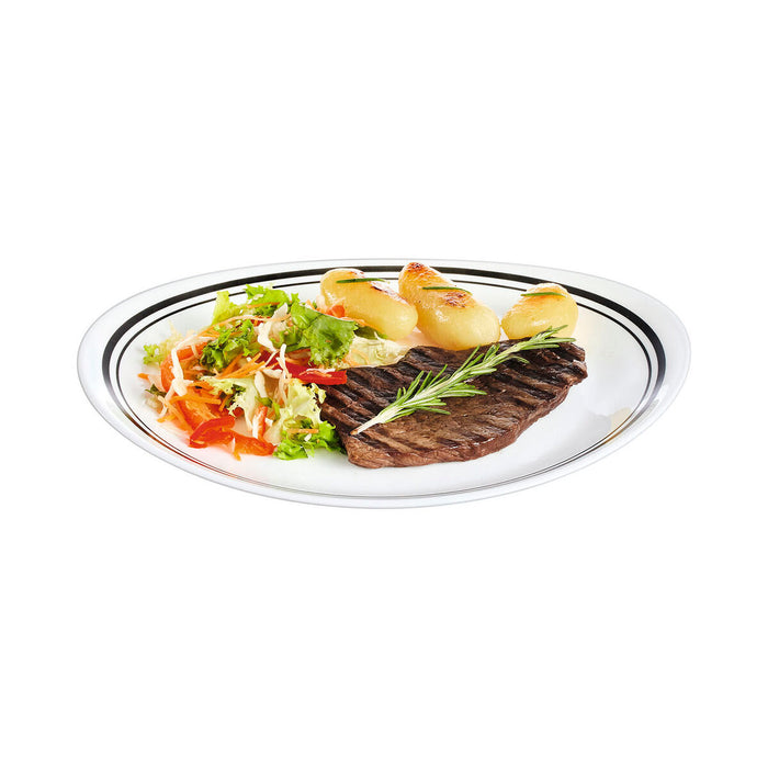Plochá deska Luminarc Friends Time Bistro Carne Alb/Negru Sticlă Ø 30 cm (12 Unități)