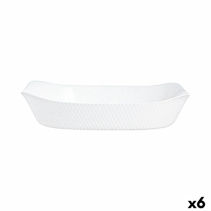 Platou pentru Servire Luminarc Smart Cuisine Alb Sticlă 34 x 25 cm (6 Unități)