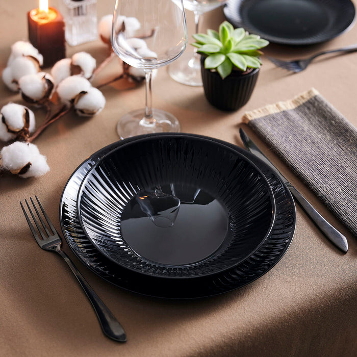 Platou Plat Luminarc Cottage Negru Sticlă 25 cm (24 Unități)