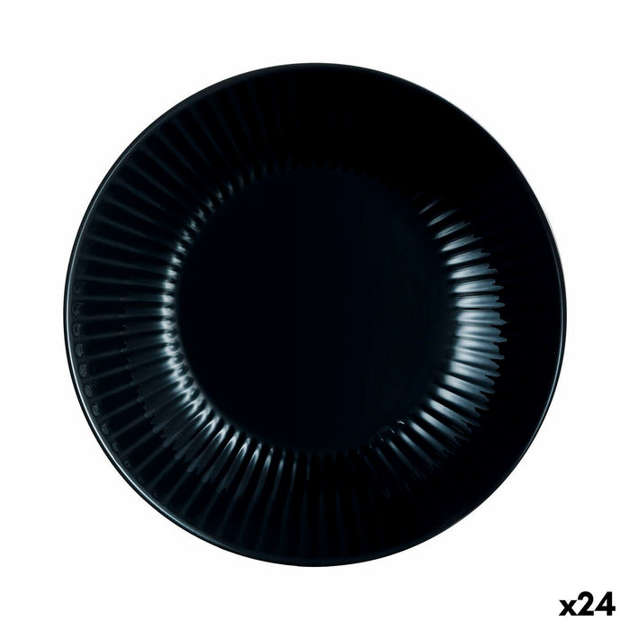 Farfurie Adâncă Luminarc Cottage Negru Sticlă 20 cm (24 Unități)