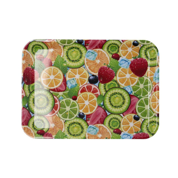 Tavă pentru micul dejun Quid Habitat Multicolor Plastic 32 x 23 x 1,7 cm Cu mânere Fructe (12 Unități)