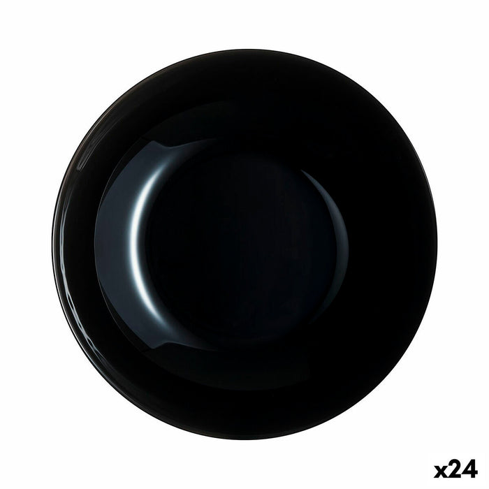 Farfurie Adâncă Luminarc Zelie Negru Sticlă 20 cm (24 Unități)