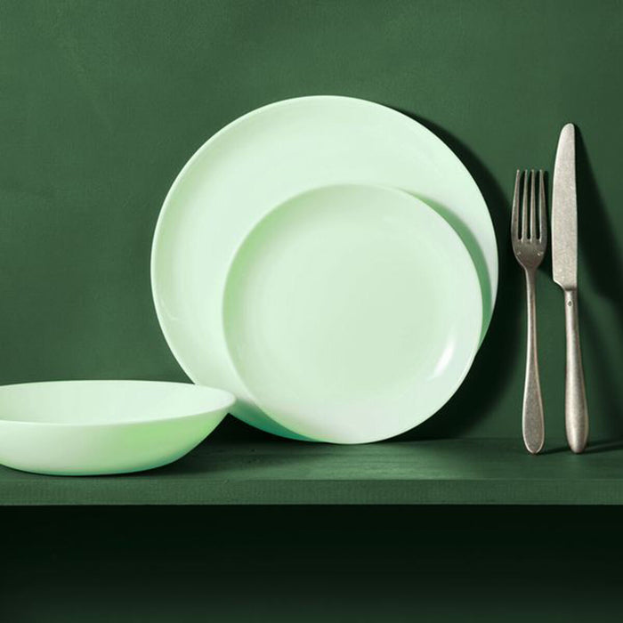 Platou Plat Luminarc Diwali Paradise Verde Sticlă 25 cm (24 Unități)