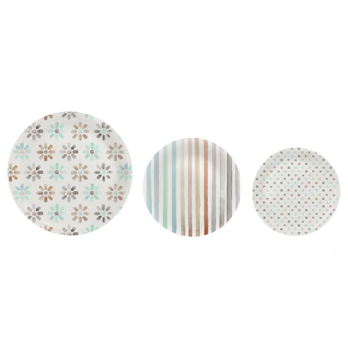 Set de farfurii DKD Home Decor Porțelan 27 x 27 x 3 cm 18 Piese Urban