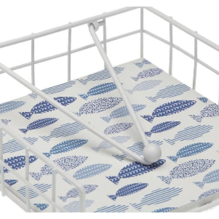 Suport pentru Șervețele Versa Metal 18 x 7 x 18 cm Pești