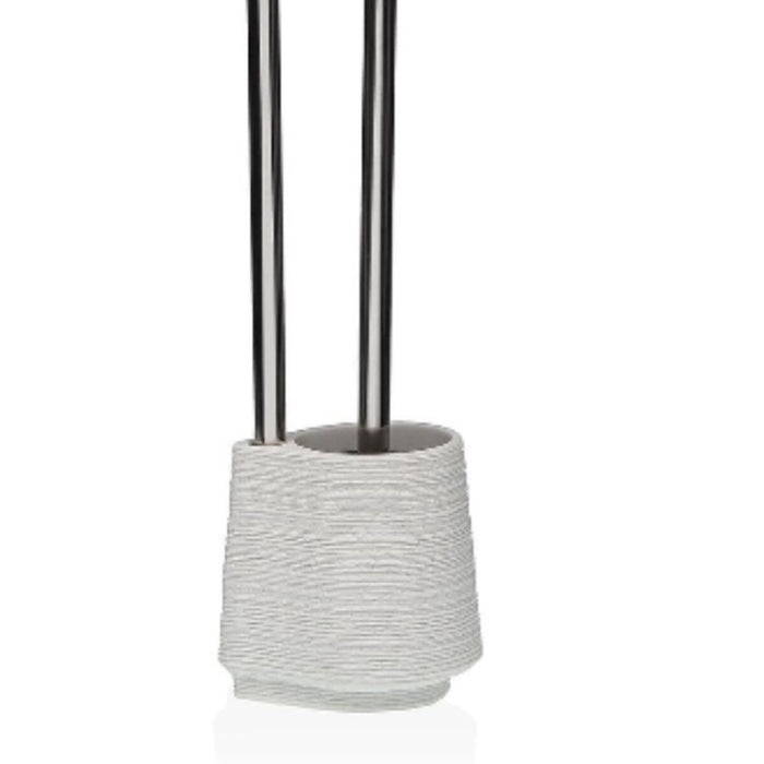 Suport pentru hârtie igienică cu suport pentru perie WC Versa Alb Rășină Oțel Chic 58 cm