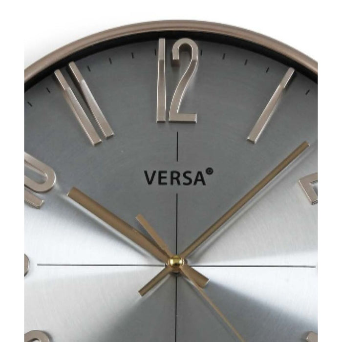 Ceas de Perete Versa Argintiu Plastic Cuarț 4,3 x 30 x 30 cm