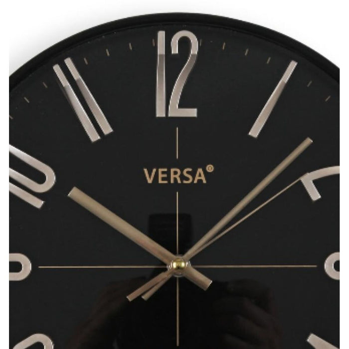 Ceas de Perete Versa Negru Auriu* Plastic Cuarț 4,3 x 30 x 30 cm