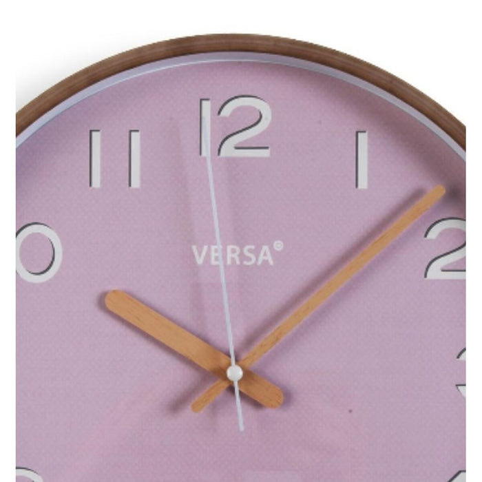 Ceas de Perete Versa Roz Plastic Cuarț 4,3 x 30 x 30 cm