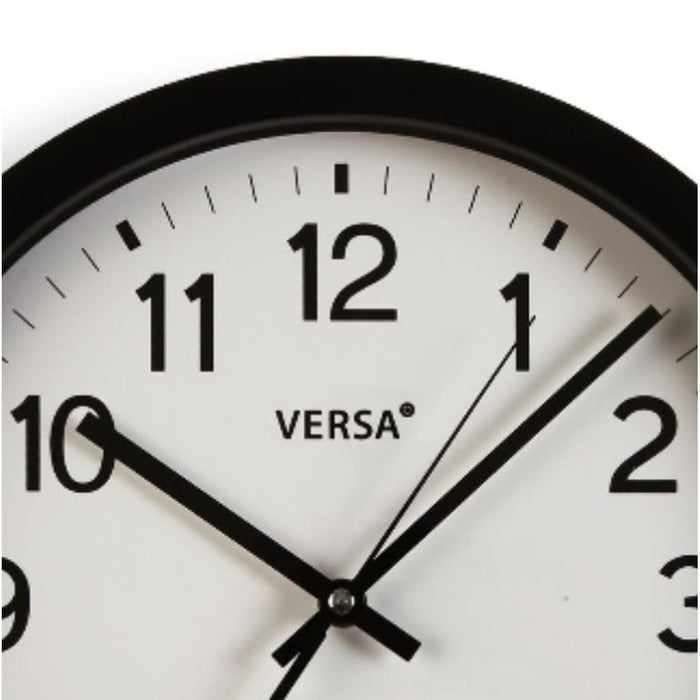 Ceas de Perete Versa Negru Plastic Cuarț 4,3 x 30 x 30 cm