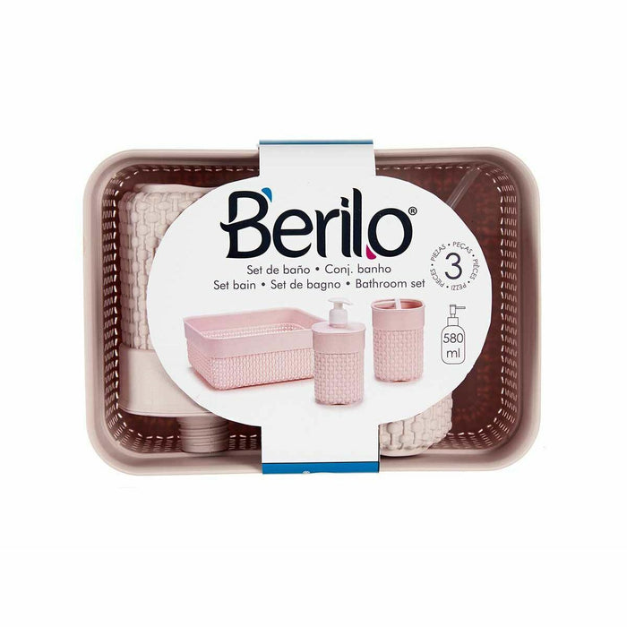 Set de Baie Roz Plastic 3 Piese