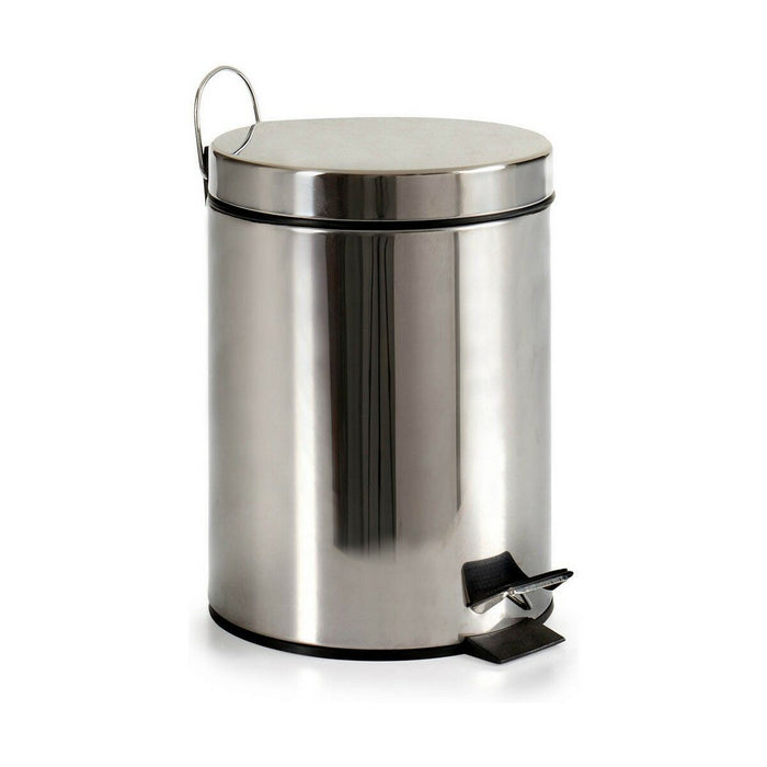 Coș de gunoi pentru hârtie cu pedală Argintiu Oțel inoxidabil Plastic 5 L (4 Unități)