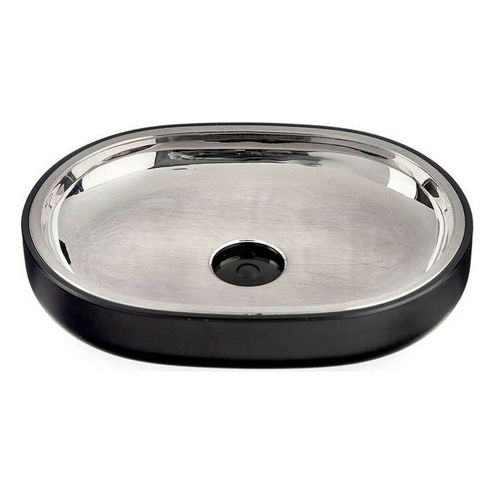 Săpunieră Negru Oțel inoxidabil Plastic 9,5 x 2,5 x 13 cm (6 Unități)