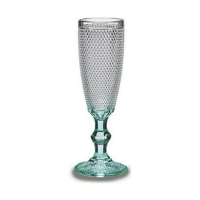 Pahar de șampanie Puncte Transparent Turquoise Sticlă 6 Unități (185 ml)