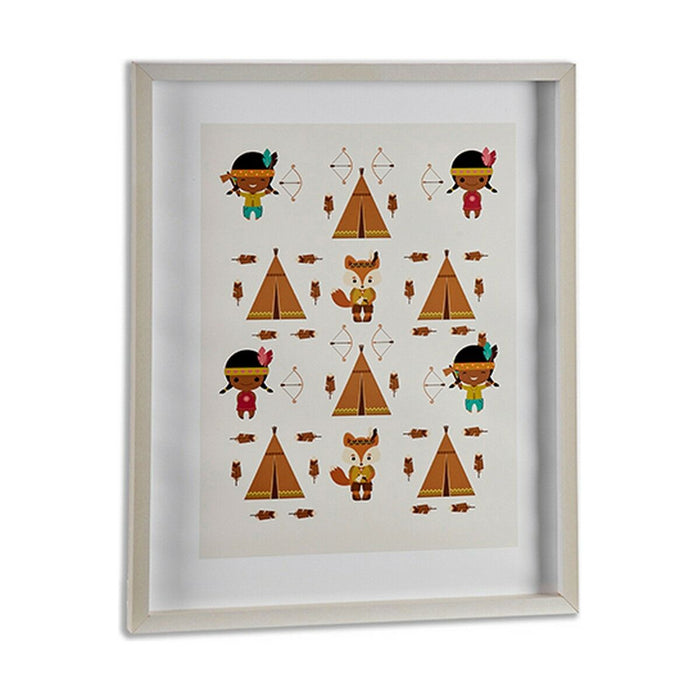 Tablou Maro Lemn Alb (6 Unități) (2,5 x 52 x 42 cm)