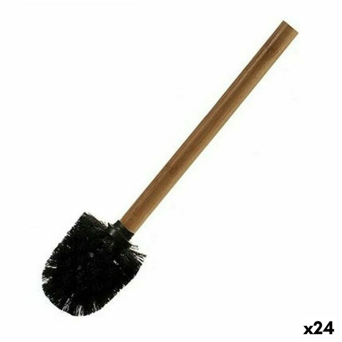 Perie pentru toaletă Negru Maro Bambus (8 x 35,5 x 8 cm) (24 Unități)