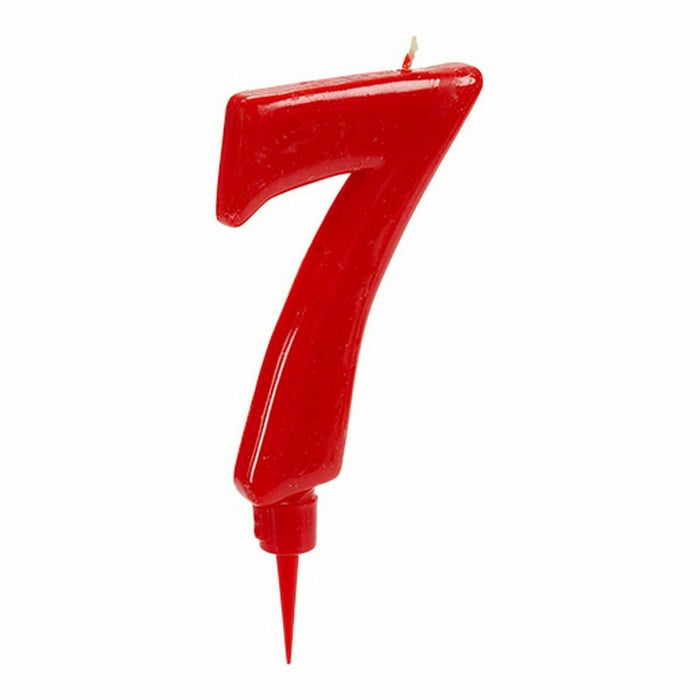 Lumânare Roșu Aniversare Numere 7 (12 Unități)