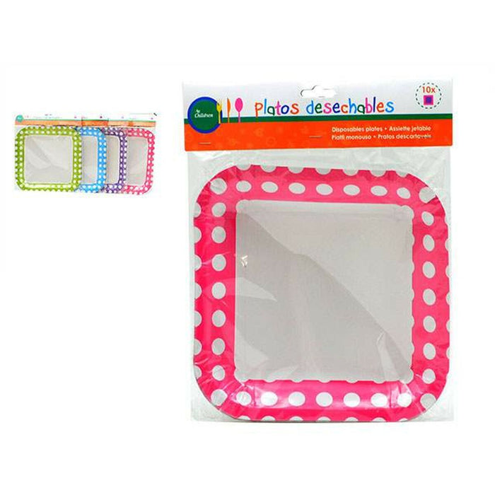 Set de farfurii čtverce De unică folosință 12 Unități