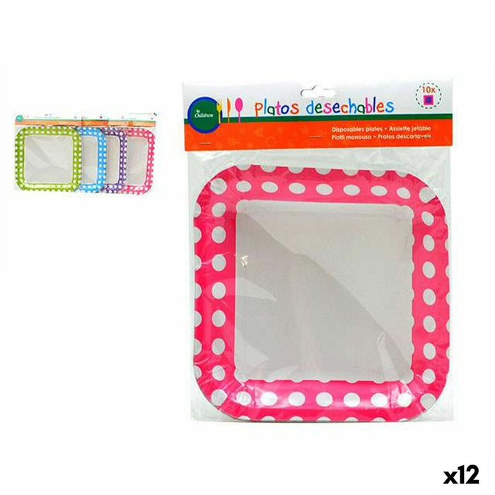 Set de farfurii čtverce De unică folosință 12 Unități