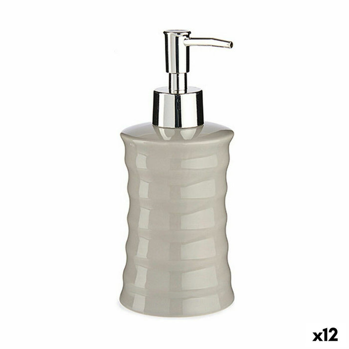 Dozator de Săpun Unde Ceramică Gri Metal 12 Unități (260 ml)