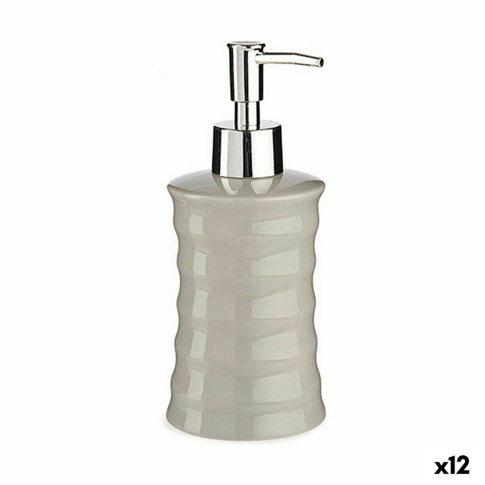 Dozator de Săpun Unde Ceramică Gri Metal 12 Unități (260 ml)