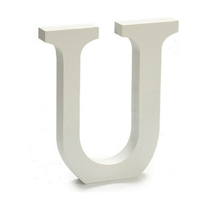 Literă U Lemn Alb (1,8 x 21 x 17 cm) (12 Unități)