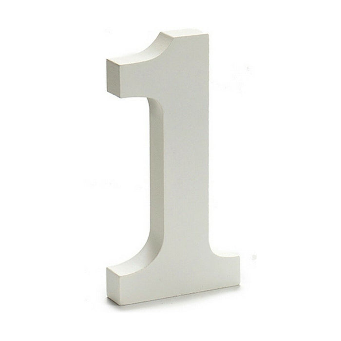 Numere 1 Lemn Alb (1,8 x 21 x 17 cm) (12 Unități)