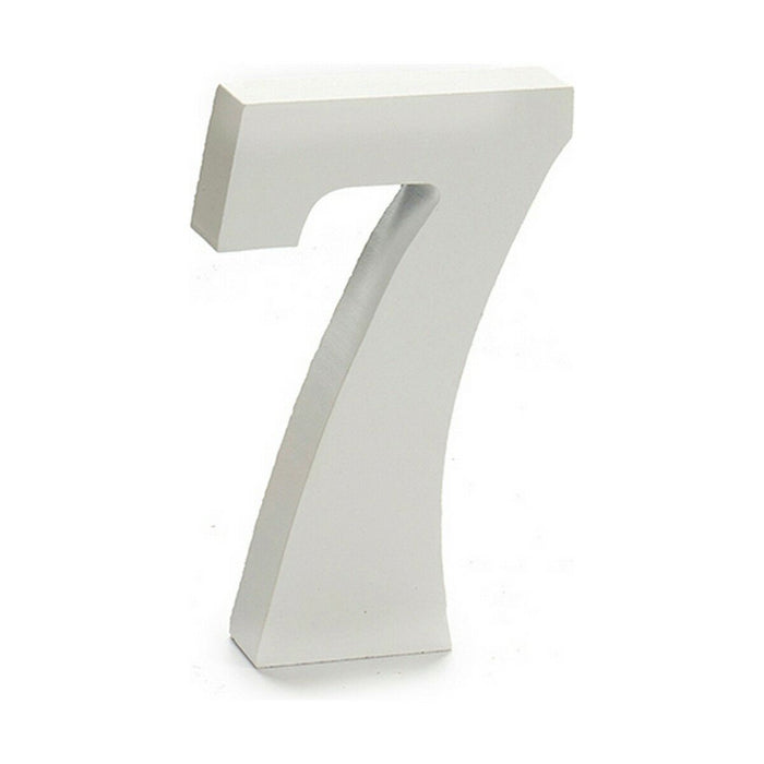 Numere 7 Lemn Alb (2 x 16 x 14,5 cm) (24 Unități)