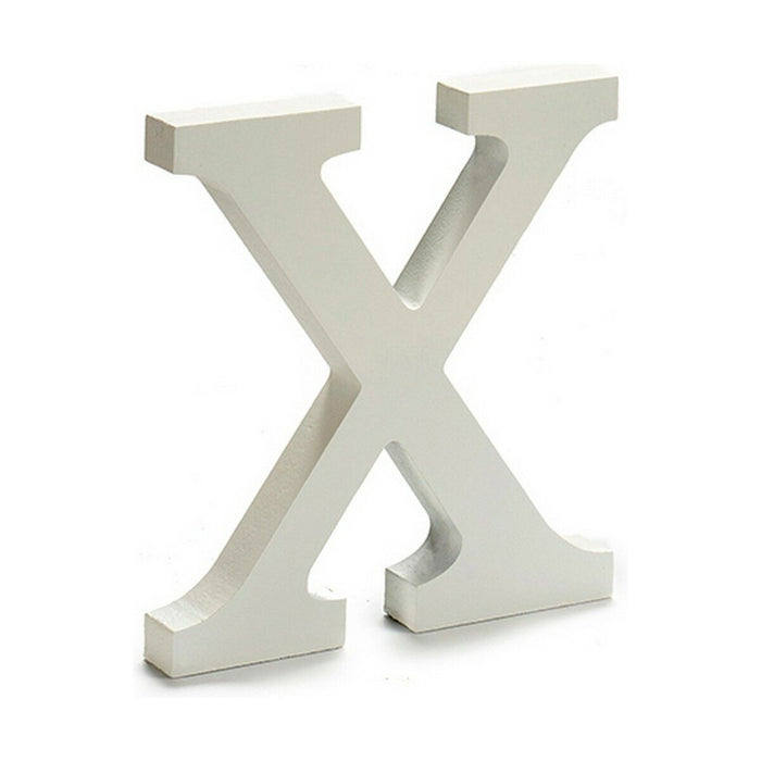 Literă X Lemn Alb (1,8 x 21 x 17 cm) (12 Unități)
