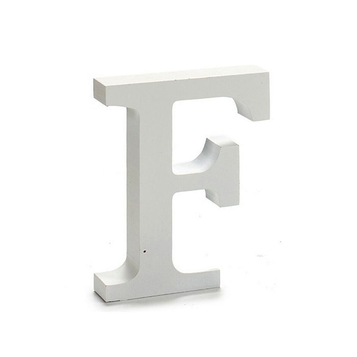 Literă F Lemn Alb (2 x 16 x 14,5 cm) (24 Unități)