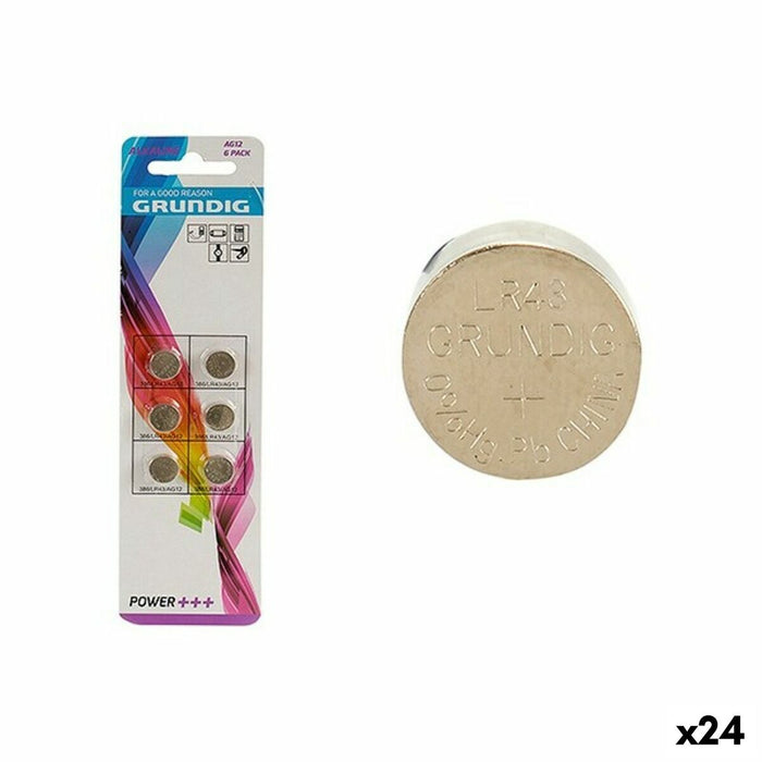 Baterii Buton Alcaline Grundig AG12 LR43 (24 Unități)