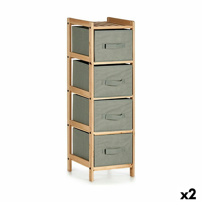 Șifonier Gri Lemn Textilă 28 x 89 x 29,5 cm (2 Unități)