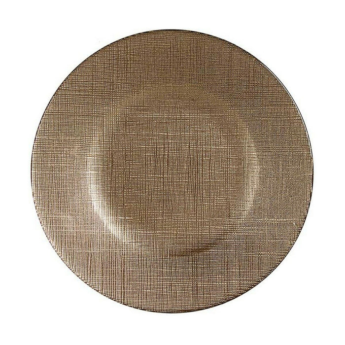 Platou Plat Auriu* Sticlă 21 x 2 x 21 cm (6 Unități)