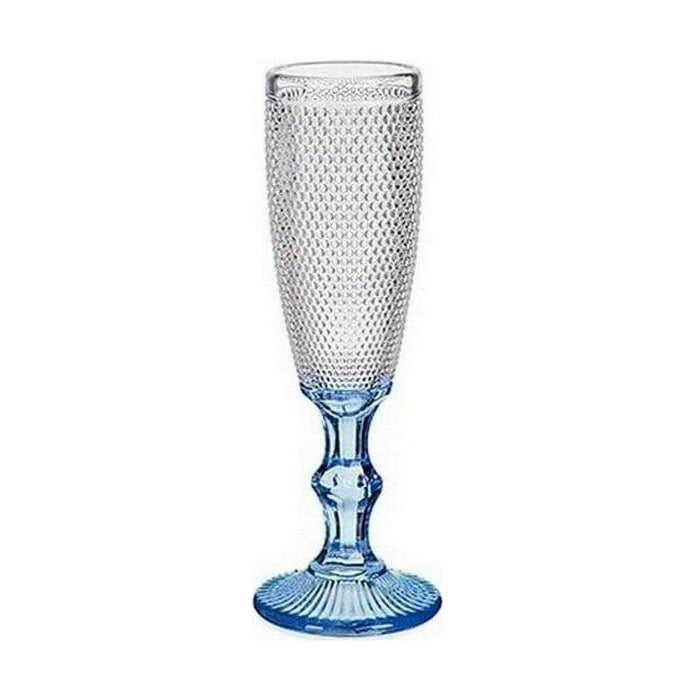 Pahar de șampanie Puncte Albastru Transparent Sticlă 6 Unități (180 ml)