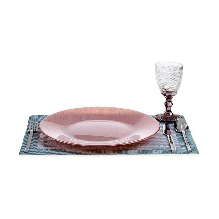 Platou Plat Roz Sticlă 32,5 x 2 x 32,5 cm (6 Unități)