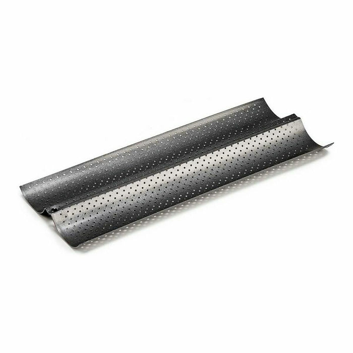 Tavă Pâine Metal Gri închis Oțel carbon (16 x 2,5 x 38 cm) (12 Unități)