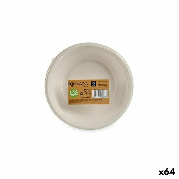 Set de farfurii Compostabil Alb 64 Unități