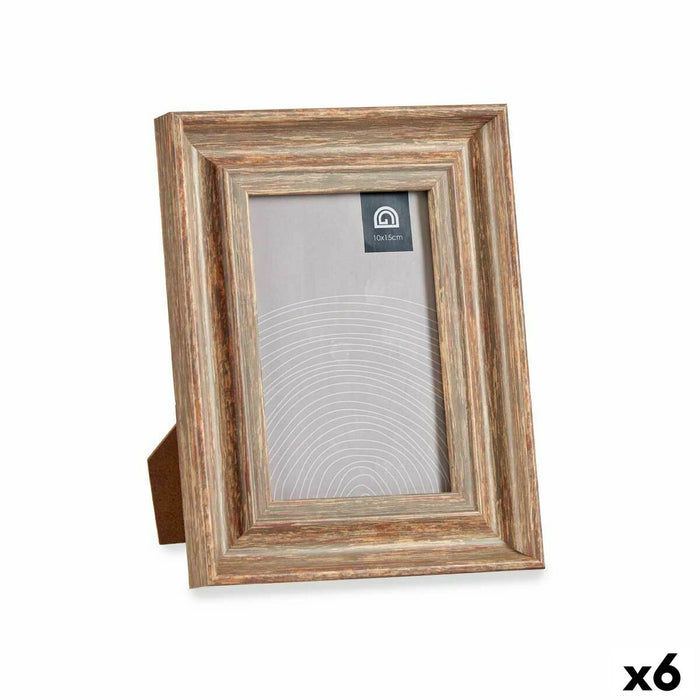 Ramă Foto Geam Lemn Maro Bronz Plastic (16,5 x 2 x 21 cm) (6 Unități)