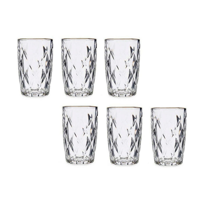 Pahar Auriu* Transparent Sticlă 6 Unități (340 ml)