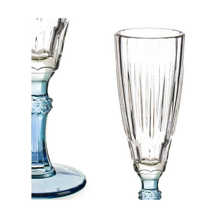 Pahar de șampanie Exotic Geam Albastru 6 Unități (170 ml)