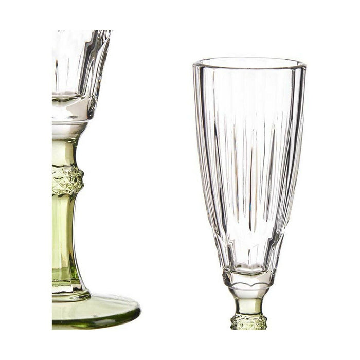 Pahar de șampanie Exotic Geam Verde 6 Unități (170 ml)