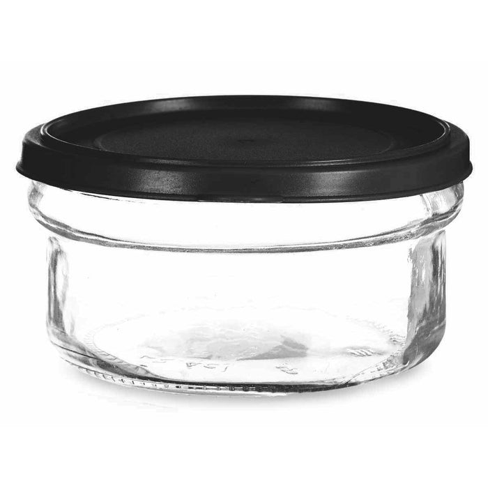 Cutie rotundă pentru prânz cu capac Negru Transparent Plastic Sticlă 12 x 6 x 12 cm 415 ml