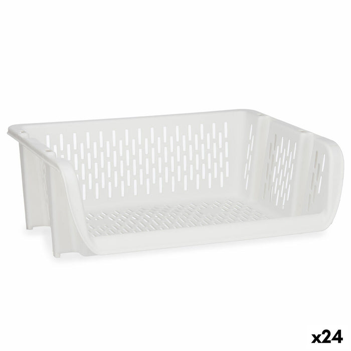 Coș de legume Alb polipropilenă (30 x 13,5 x 38,7 cm) (24 Unități)