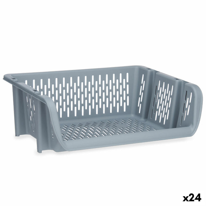 Coș de legume Gri polipropilenă (30 x 13,5 x 38,7 cm) (24 Unități)