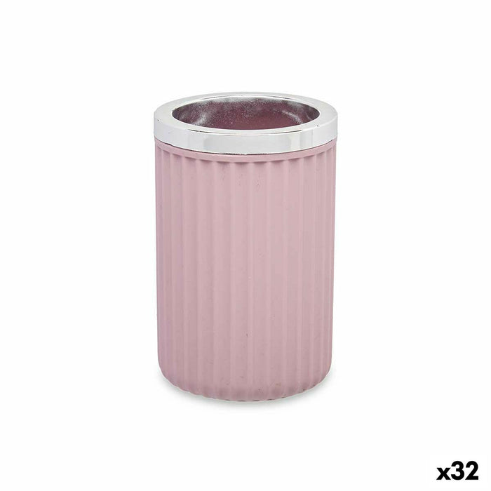 Pahar Suport pentru periuțe de dinți Roz Plastic 32 Unități (7,5 x 11,5 x 7,5 cm)