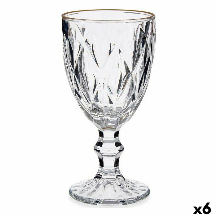 Pahar de vin Auriu* Transparent Sticlă 6 Unități (330 ml)