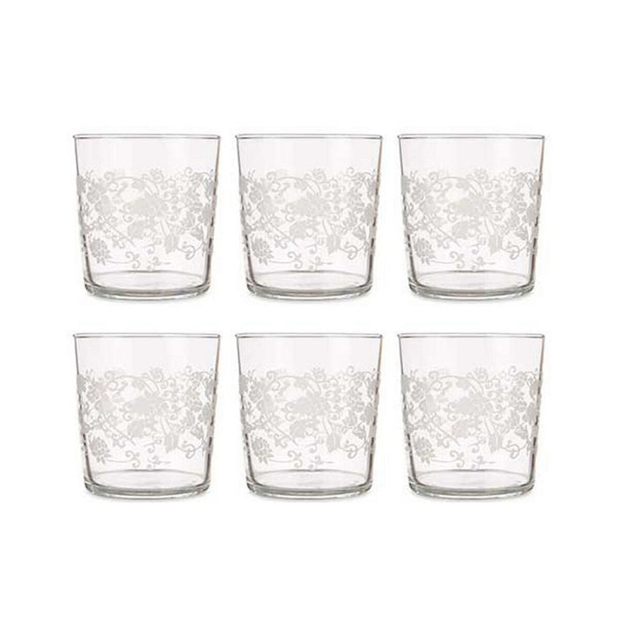 Pahar de bere Frunza a unei plante Transparent Alb Sticlă (380 ml) (18 Unități)