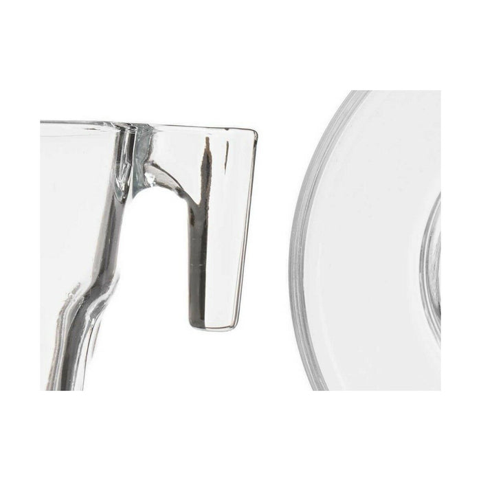 Set de 6 Căni cu Farfurie Casablanca Transparent Sticlă 4 Unități (70 ml)