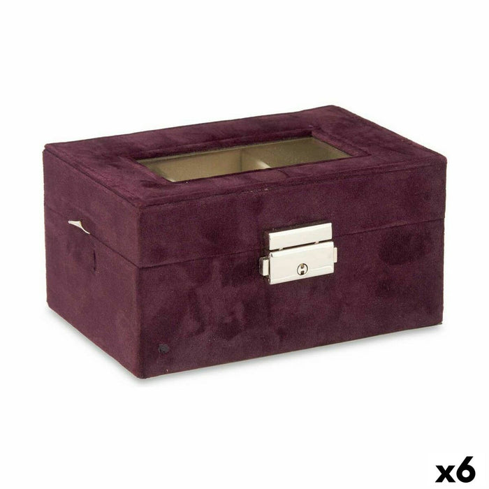 Cutie de ceasuri Metal Bordo (16 x 8,5 x 11 cm) (6 Unități)