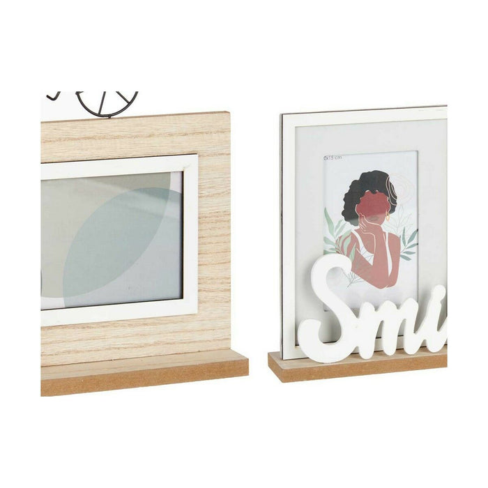 Ramă Foto Smile 2 fotografies Negru Maro Lemn MDF (6 Unități) (40 x 27 x 6 cm)